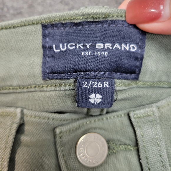 Lucky Brand Jeans Womens 2/26R Green Stretch  Y2K Western Heritage City Slim - Picture 12 of 13